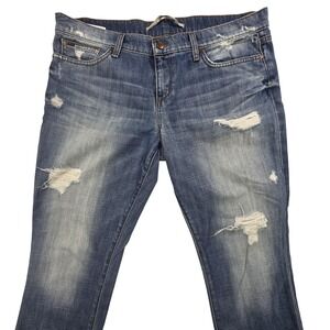 Joes‎ Jeans Jeans Womens 32 Blue Distressed Cuffed Kicker Blanchett Ripped Denim